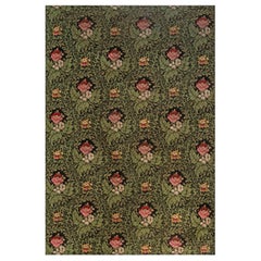 Antique Doris Leslie Blau 19th Century French Floral Design Flat Weave Wool Rug