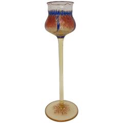 Rare Meyr's Neffe Enameled Flower Form Liqueur Glass