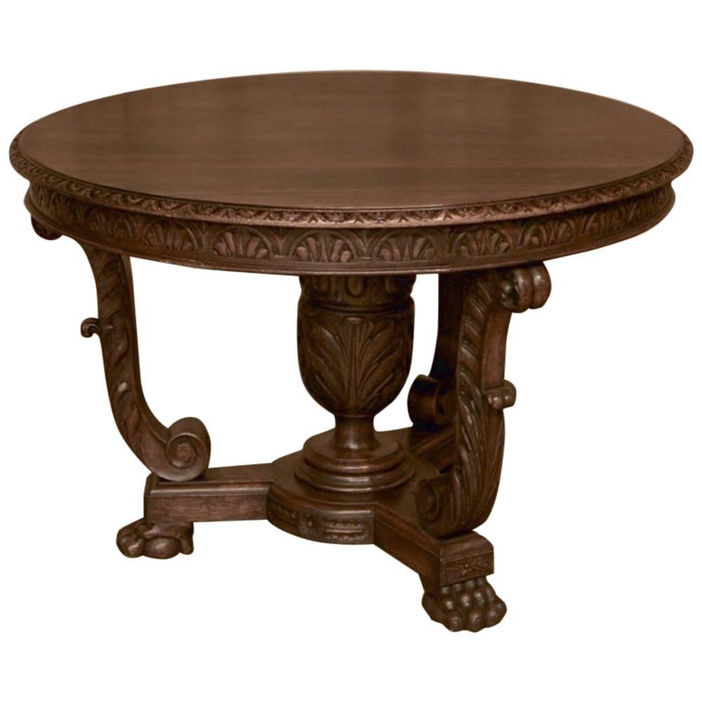 19th Century French Louis XIV Walnut Center Table