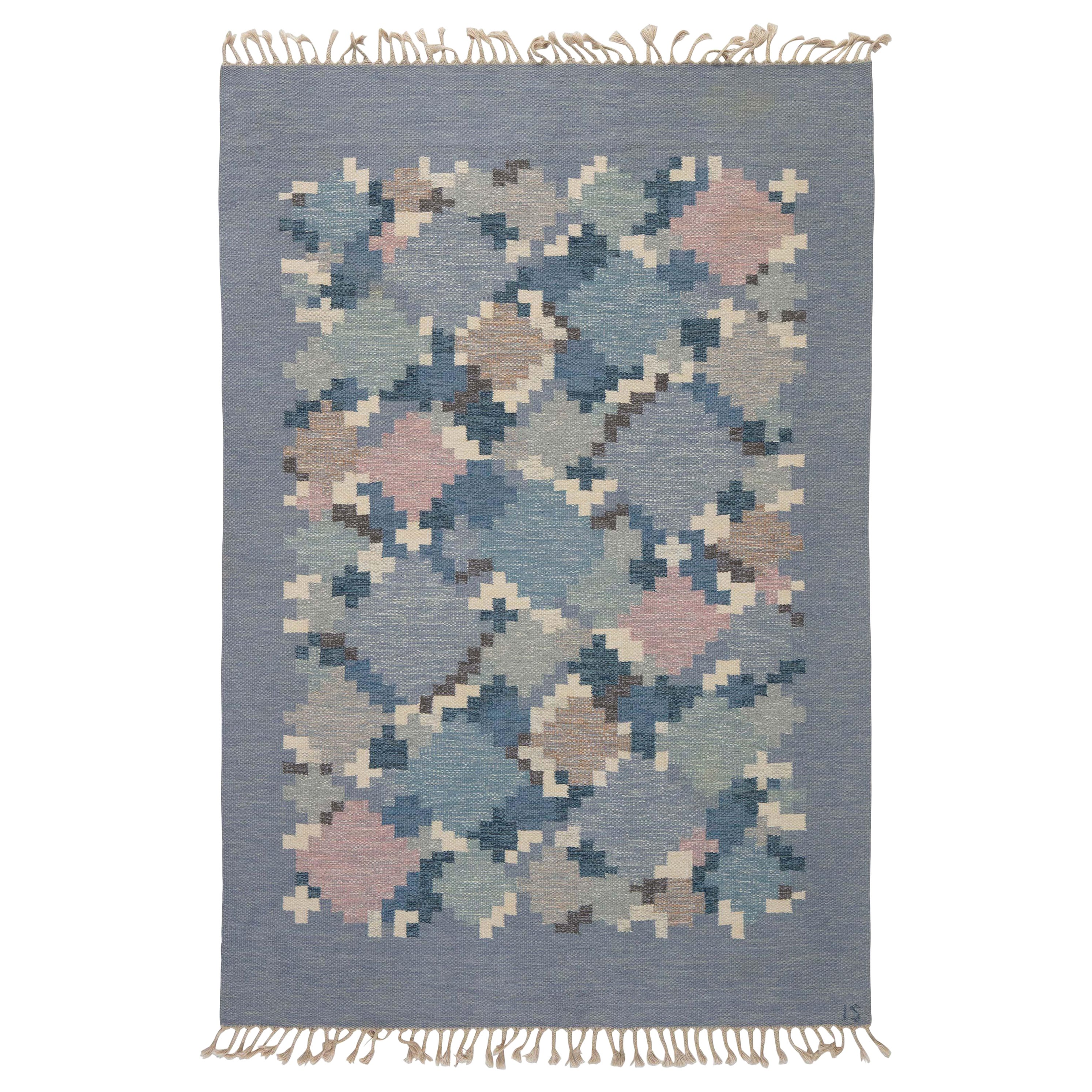Doris Leslie Blau Vintage Swedish Rolakan Rug by Ingegerd Silow