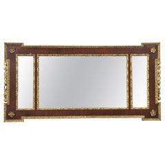 Parcel-gilt mahogany overmantle mirror
