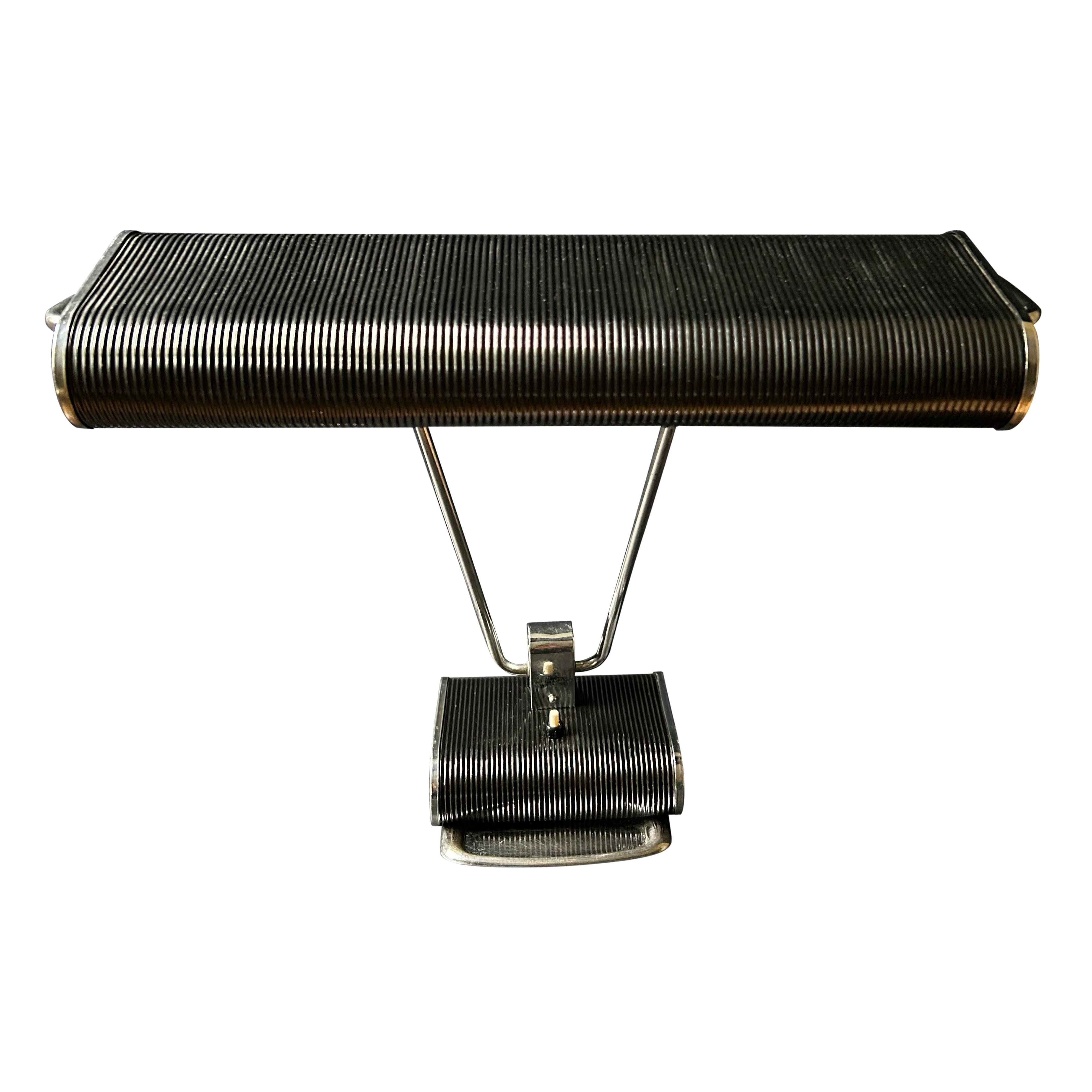 Black and Chrome Desk Lamp Model 71 by JUMO, France, 1960's For Sale