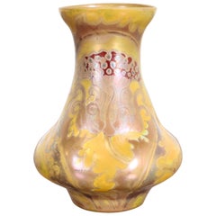 H. Copillet Et Cie Art Nouveau Iridescent Art Glass Bud Vase
