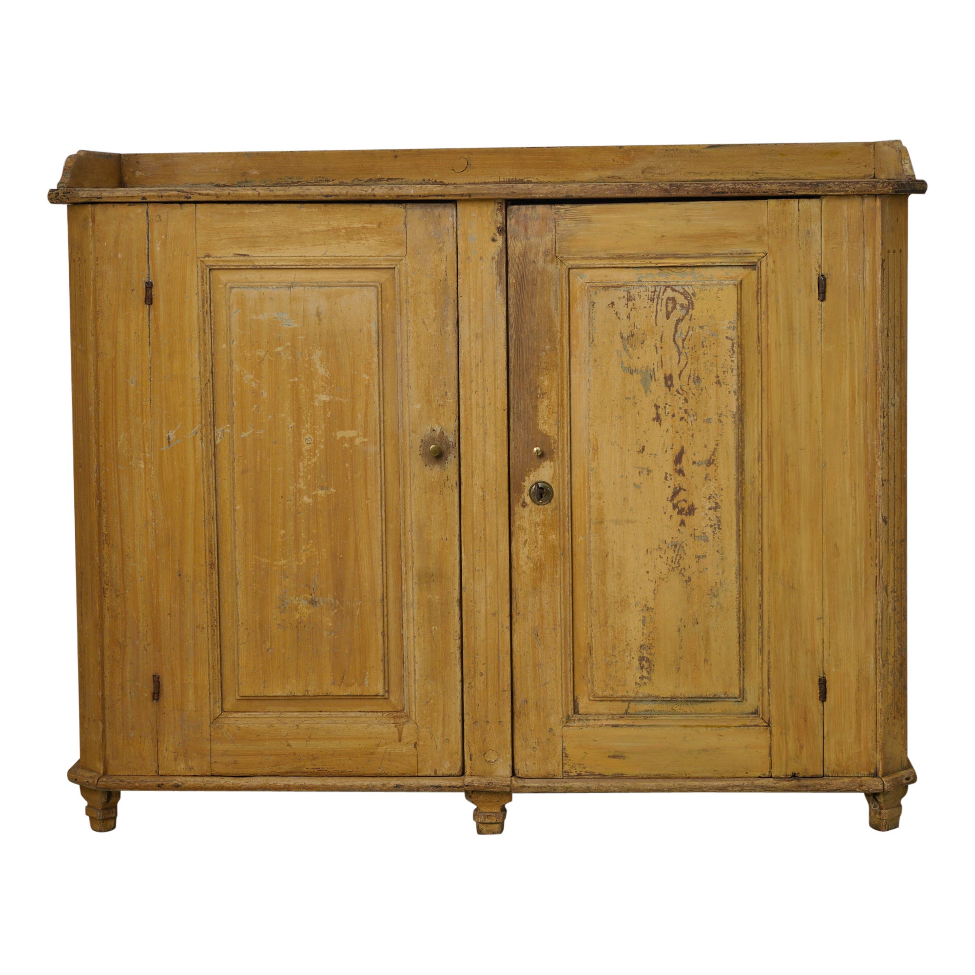 Antique Pine Sideboard from the Swedish Gustavian Period with Birch Faux Paint For Sale
