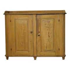 Antique Pine Sideboard from the Swedish Gustavian Period with Birch Faux Paint