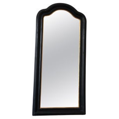Large Antique Louis Philippe French Full Length Mirror in Black and Gold, Late 1