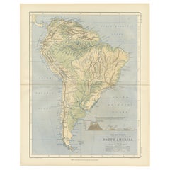 Geological Map of South America by A.K. Johnston – Mountains and Valleys 1852