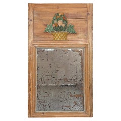 Antique Pine Trumeau Mirror