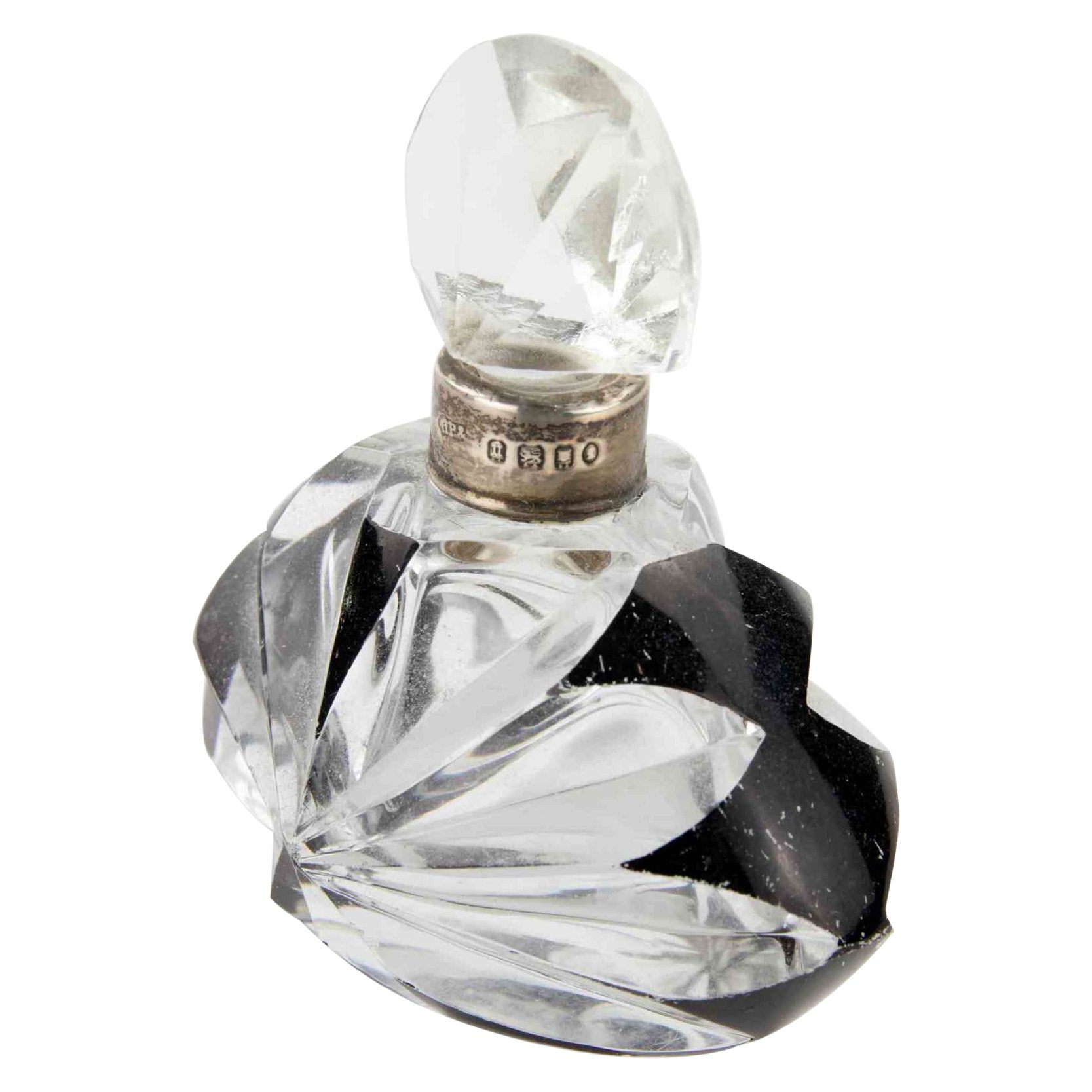 Art Deco Cut Glass Victorian Perfume Bottle, 1920s