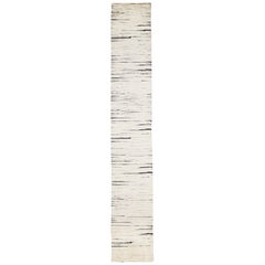 3 x 29 Contemporary Ivory Moroccan Style Handmade Long Wool Runner