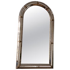Large Vintage Venetian Mirror Hollywood Regency in Gold Spain 1990s