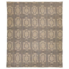 13 x 15 Modern Dhurrie Designed Natural Jute Rug