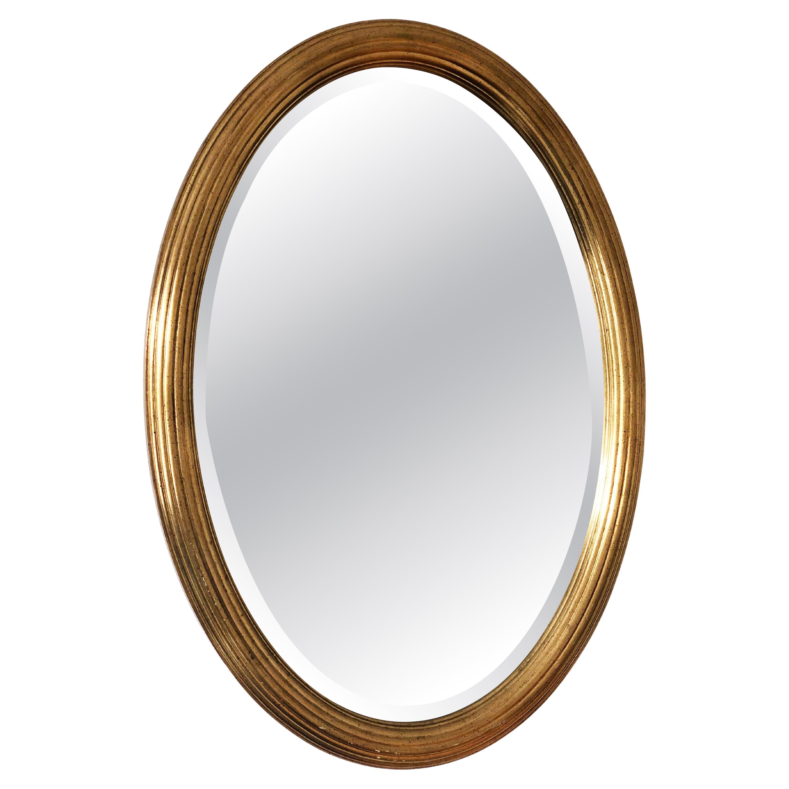 Vintage Deknudt Oval Giltwood Mirror Hollywood Regency Belgium