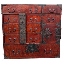 Antique Japanese Meiji Period Tansu Chest