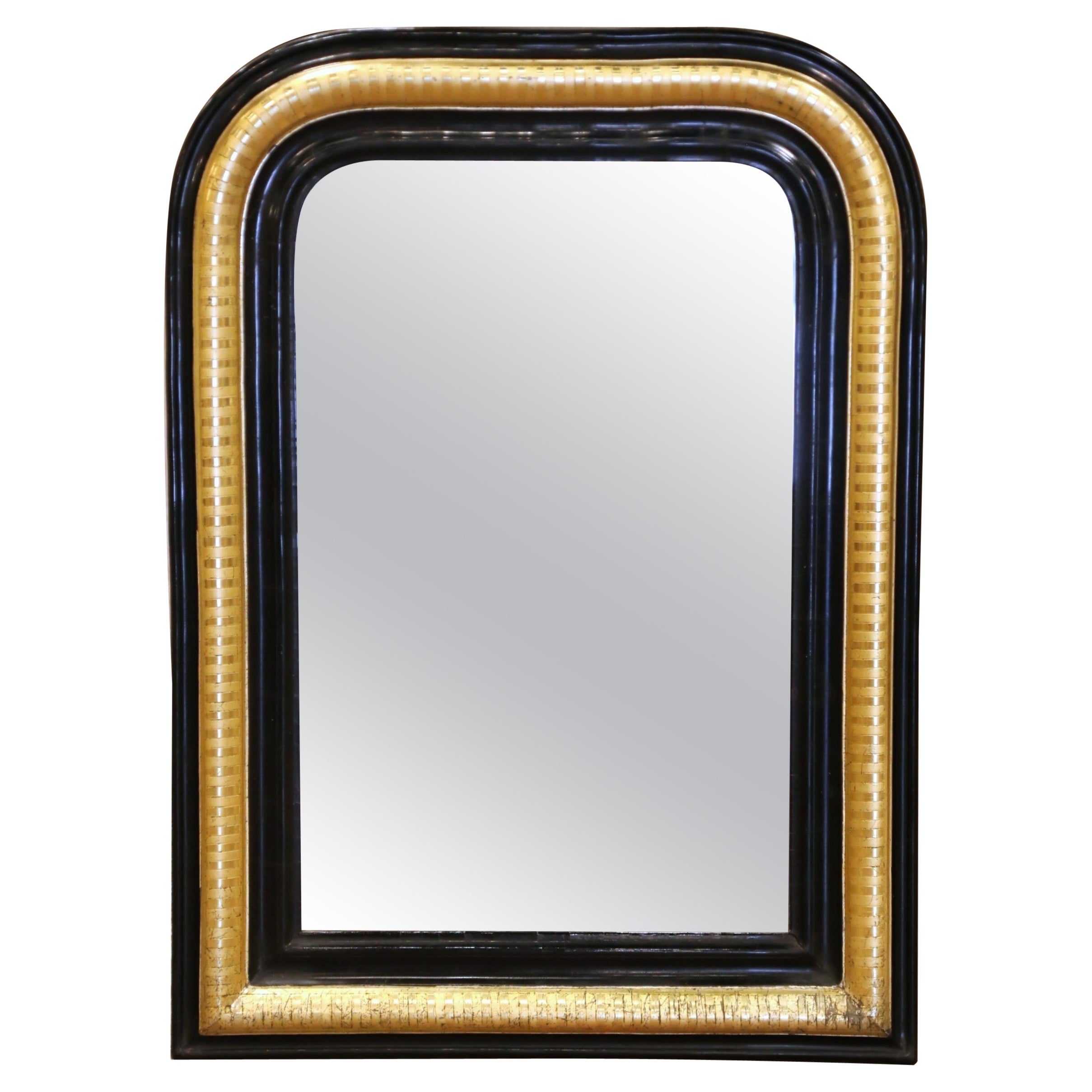 Miroir à deux tons, doré et noirci, Louis Philippe, France, 19e siècle
