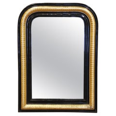 Miroir à deux tons, doré et noirci, Louis Philippe, France, 19e siècle