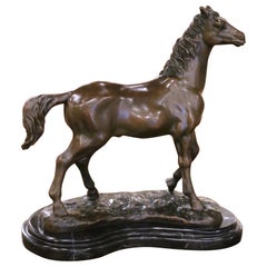 Scultura di cavallo in bronzo dei primi anni del XX secolo firmata B. B. J. B. Paris Foundry Stamp
