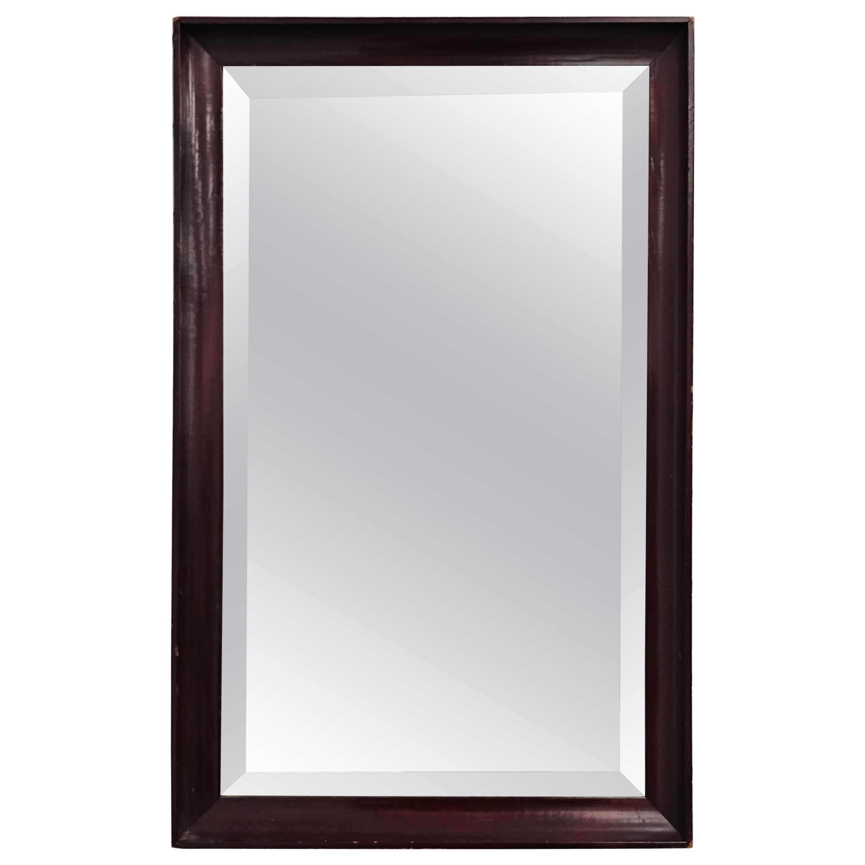 Mid Century American Classical Solid Mahogany Frame Mirror For Sale