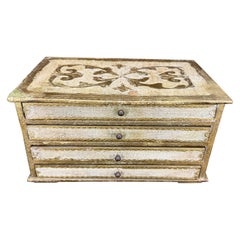 Large Gilt Wood Florentine Jewelry Box Chest of Drawers, Italy 1950's
