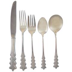 Crest of Arden by Tuttle Sterling Silver Flatware Set Regular Size 63 Pieces