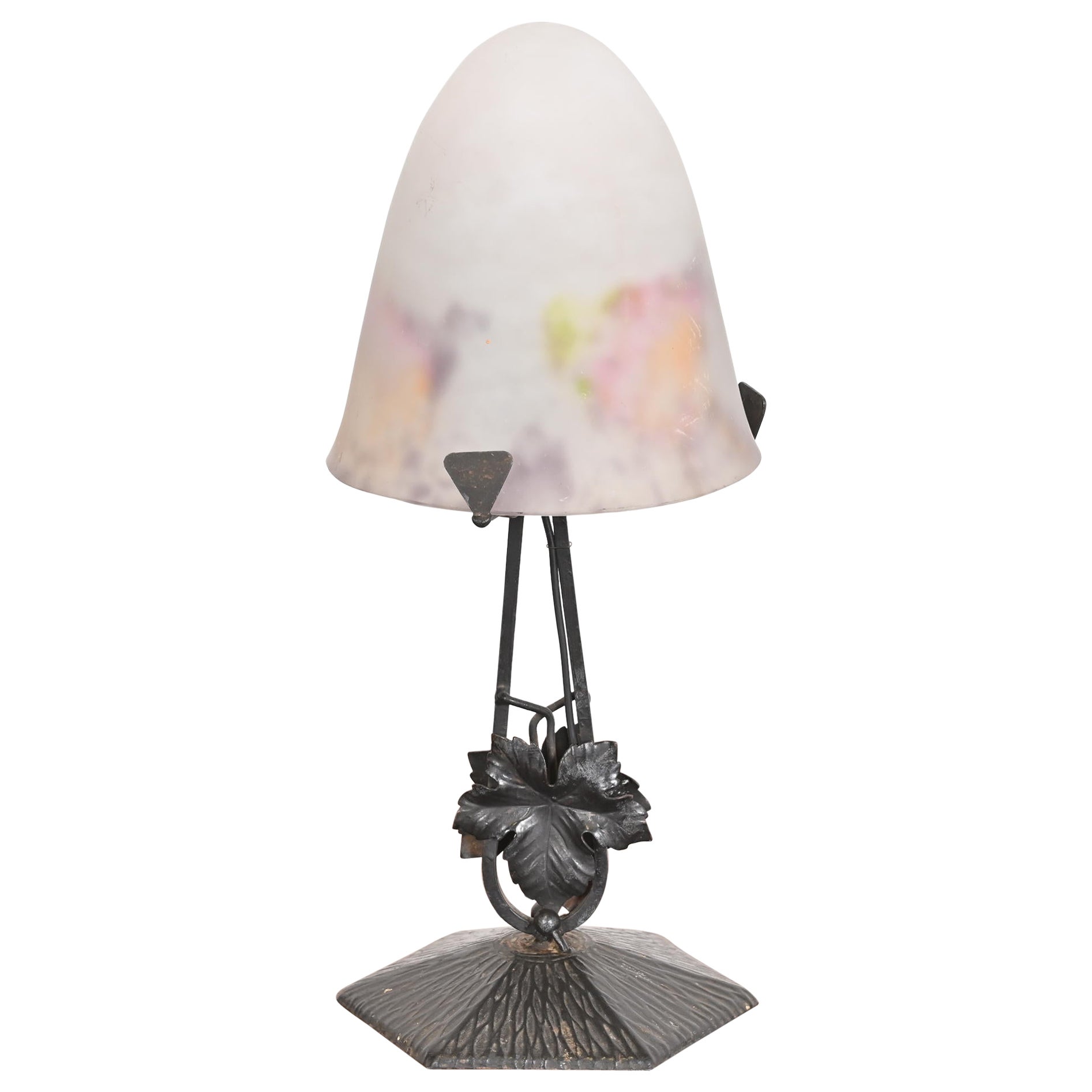 Degué French Art Deco Table Lamp, 1920s
