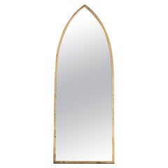 Vintage Brass Cathedral Arch Mirror, Italy 1950s