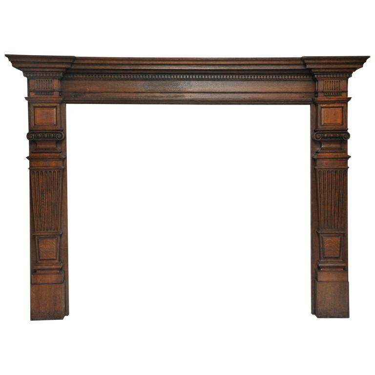 19th Century Monumental English Oak Fireplace Mantel For Sale at 1stdibs