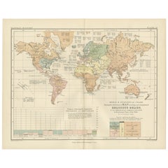 Religious Belief Map by A.K. Johnston – Moral and Statistical Chart 1852