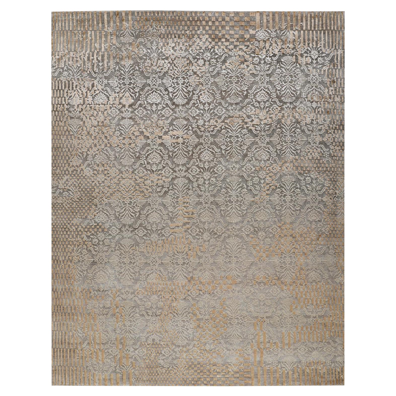 SILVRYN Tapis noué à la main en couleurs Tan et Dove par Hands