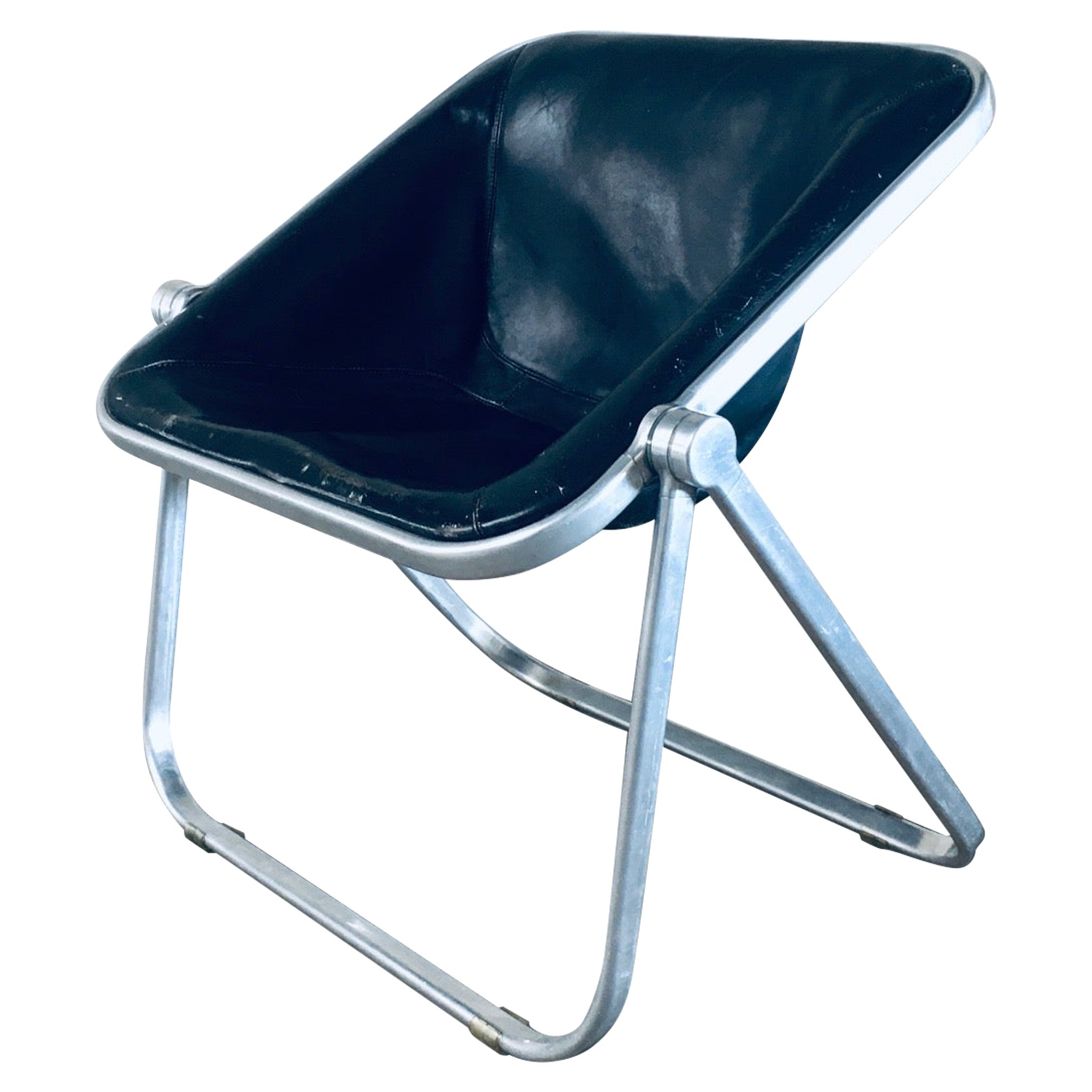 PLONA Leather Side Chair by Giancarlo Piretti for Castelli, 1970's Italy For Sale
