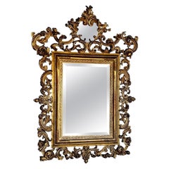 Louis XV Style Gilded Wood and Stucco Rocaille Mirror