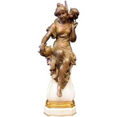 "Message of a Cherub, " Unsigned Bronze
