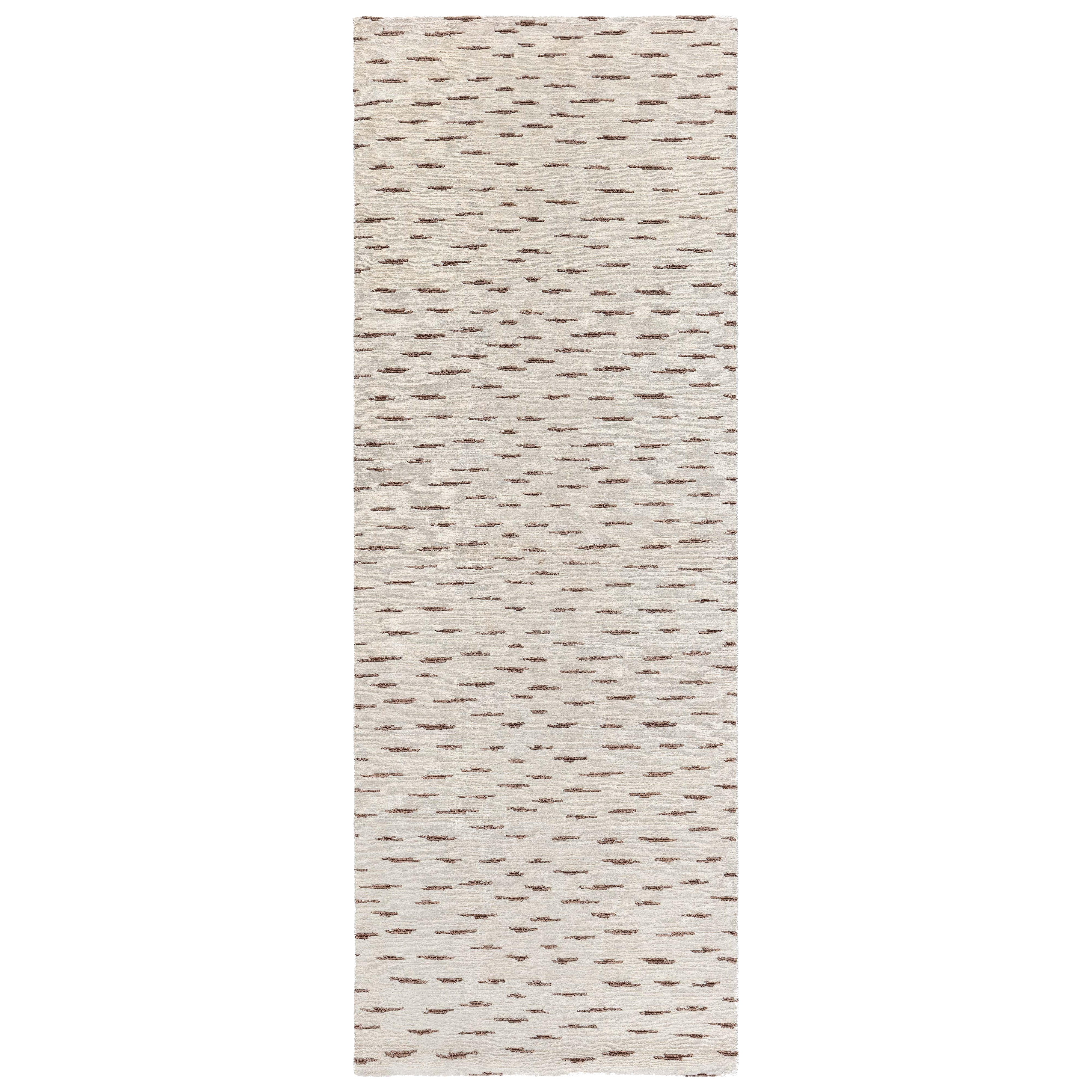 Luxury Leather Wool Hand-Knotted Modern Runner by Doris Leslie Blau