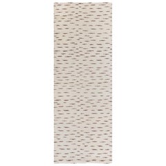 Luxury Leather Wool Hand-Knotted Modern Runner by Doris Leslie Blau