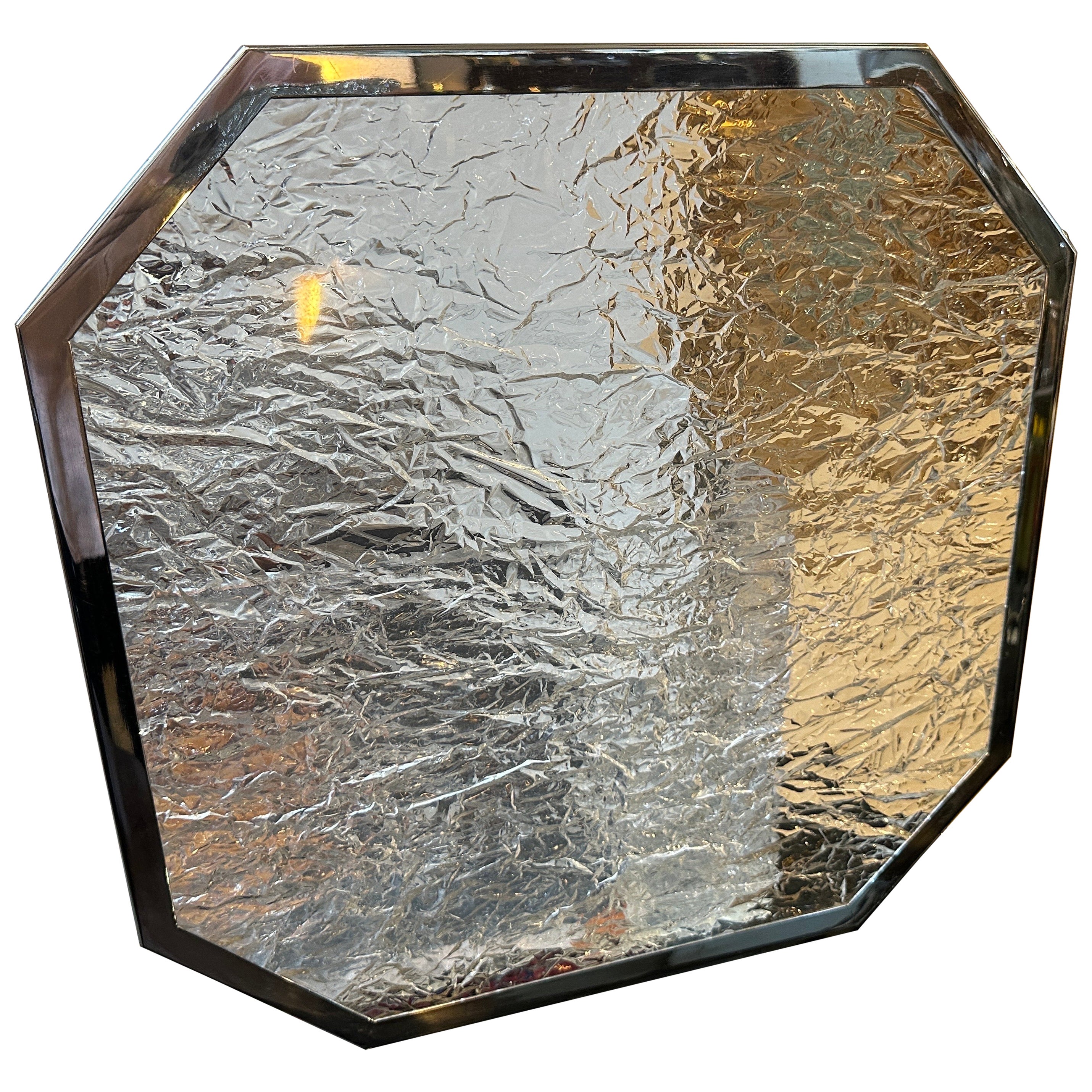 1980s Modernist Ice Lucite and Silver plated Italian Tray by Ulderico Cavinato For Sale