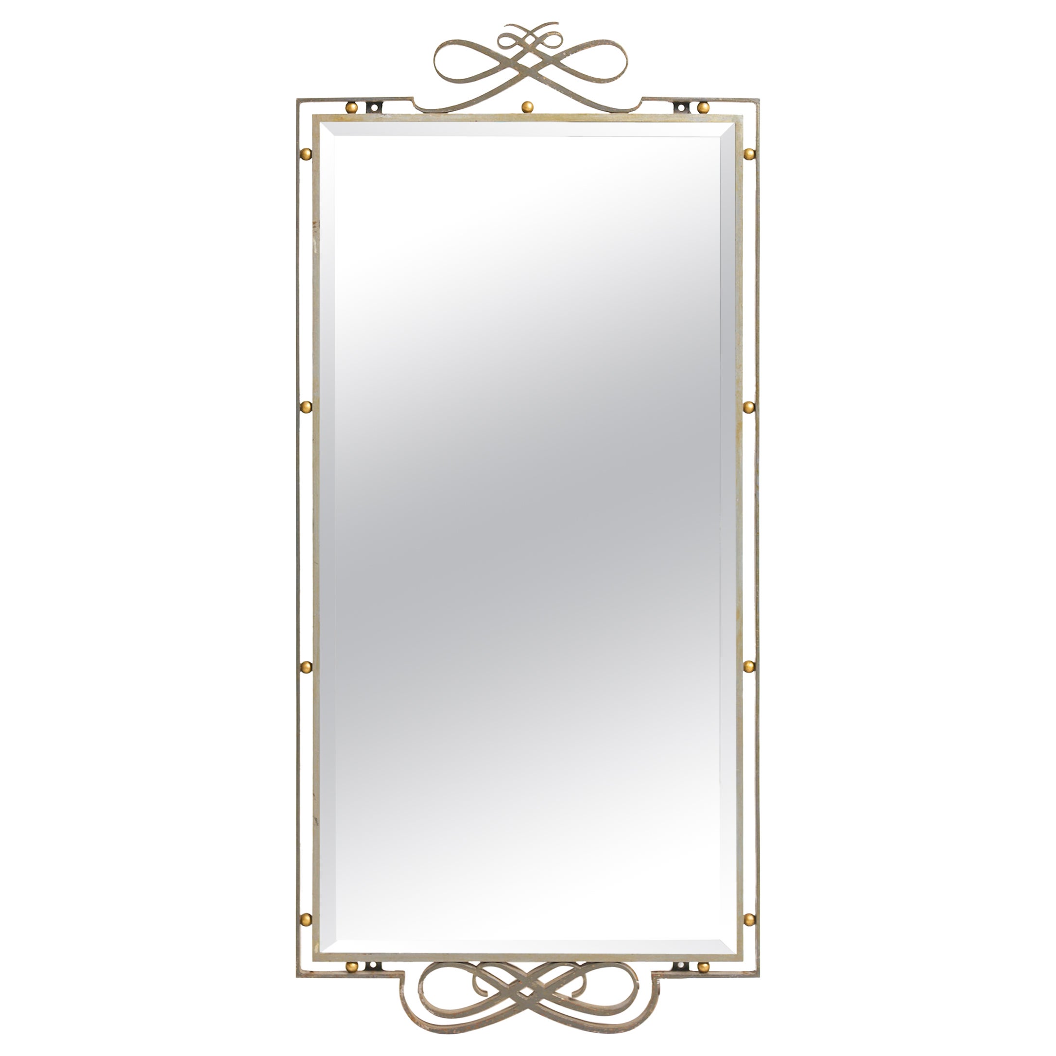 Art Deco Forged Iron Mirror For Sale