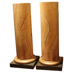 Large pair of faux Sienna marble columns.  Circa 1850 .