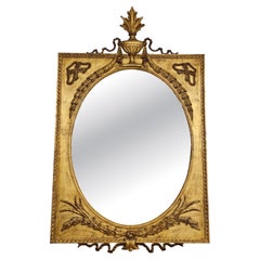Louis XVI Style Carved and Ornate Giltwood  Frame Mirror