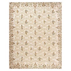 Contemporary Bessarabian Style White, Beige, Brown Wool Rug by Doris Leslie Blau