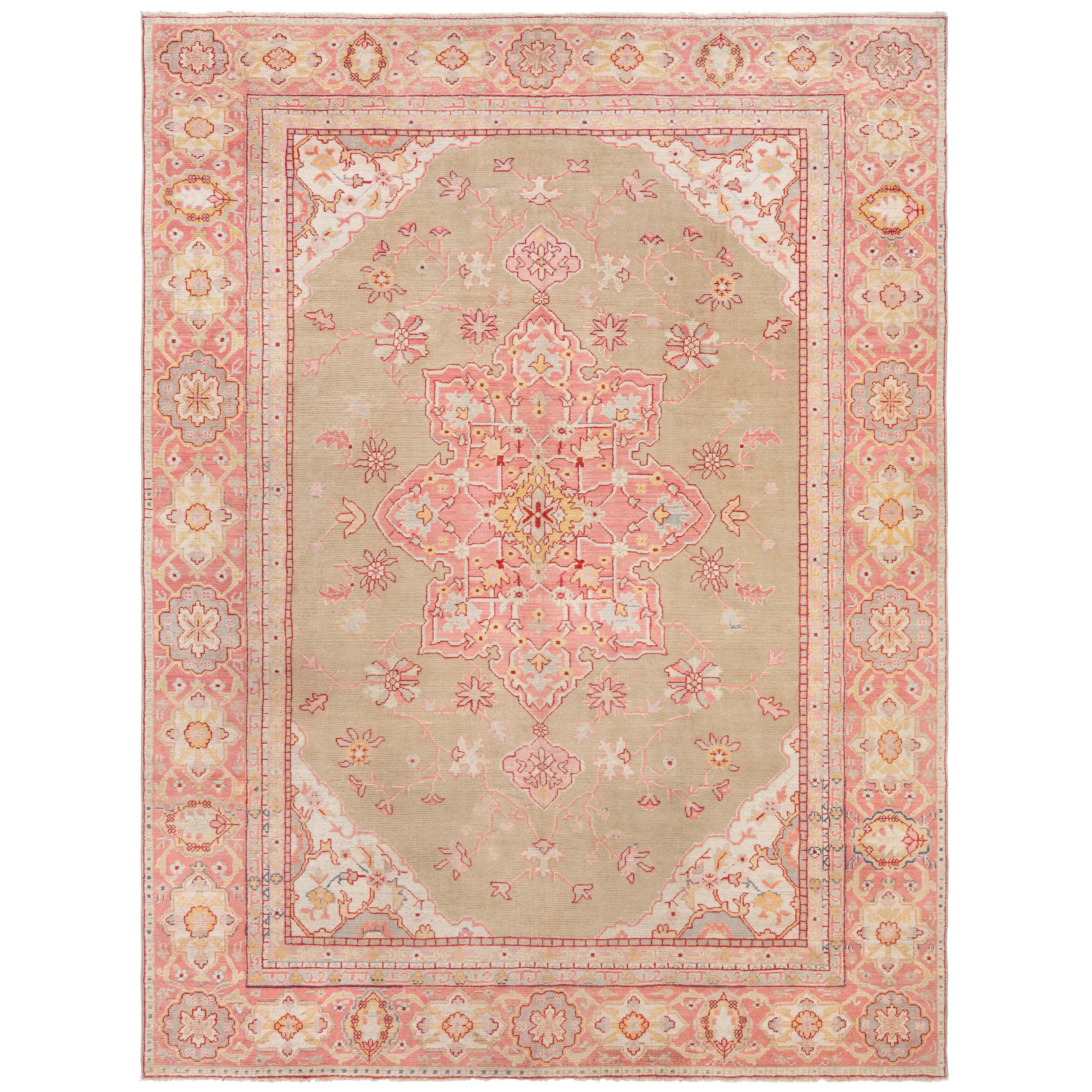 Doris Leslie Blau Antique Turkish Oushak Rug For Sale