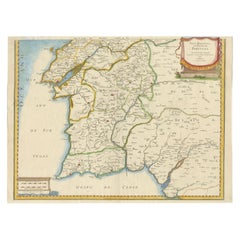 17th Century Map of Southern Portugal by Sanson – Hand-Colored, 1679