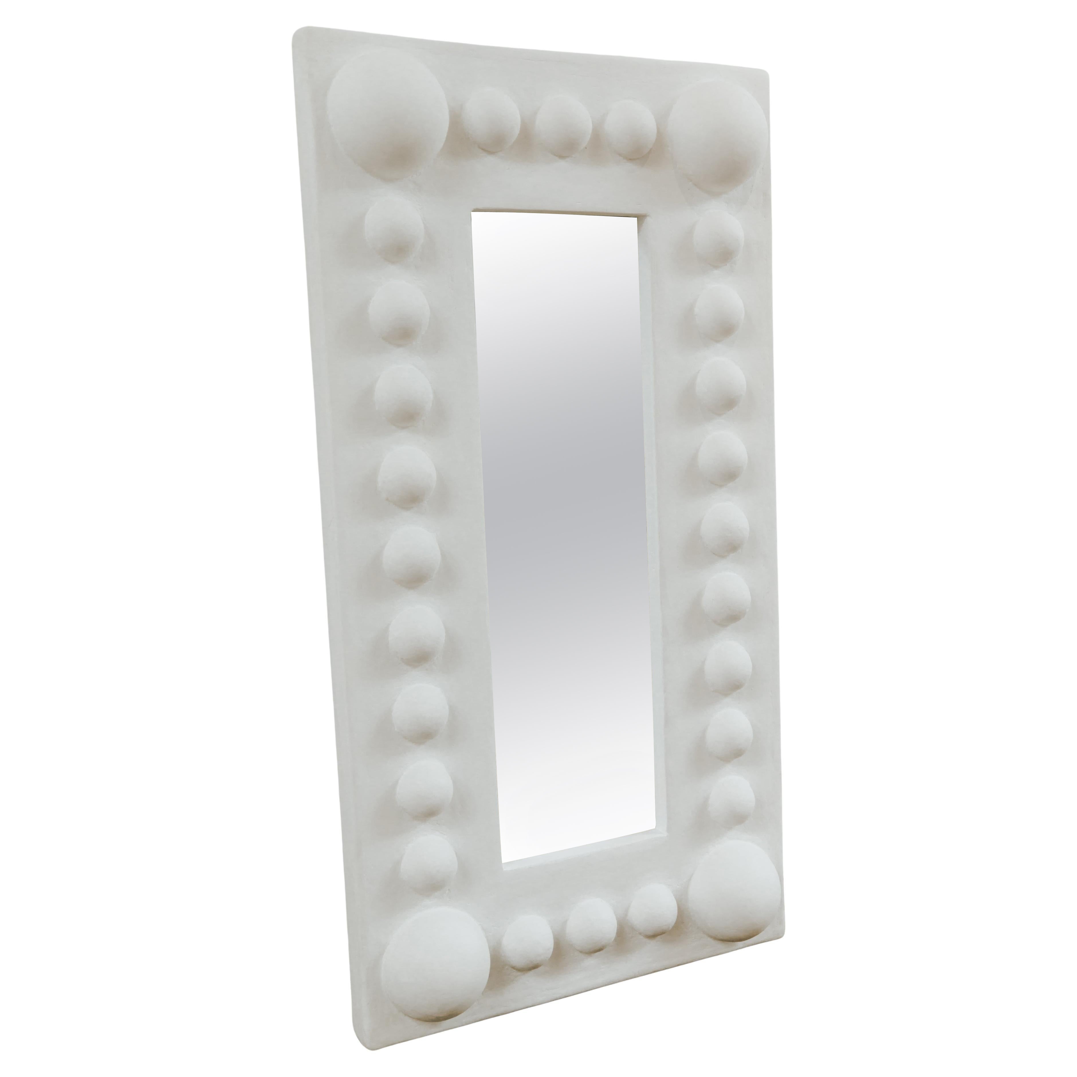 Lucille Floor Mirror in Gypsum & Fiberglass by Brent Warr Studios