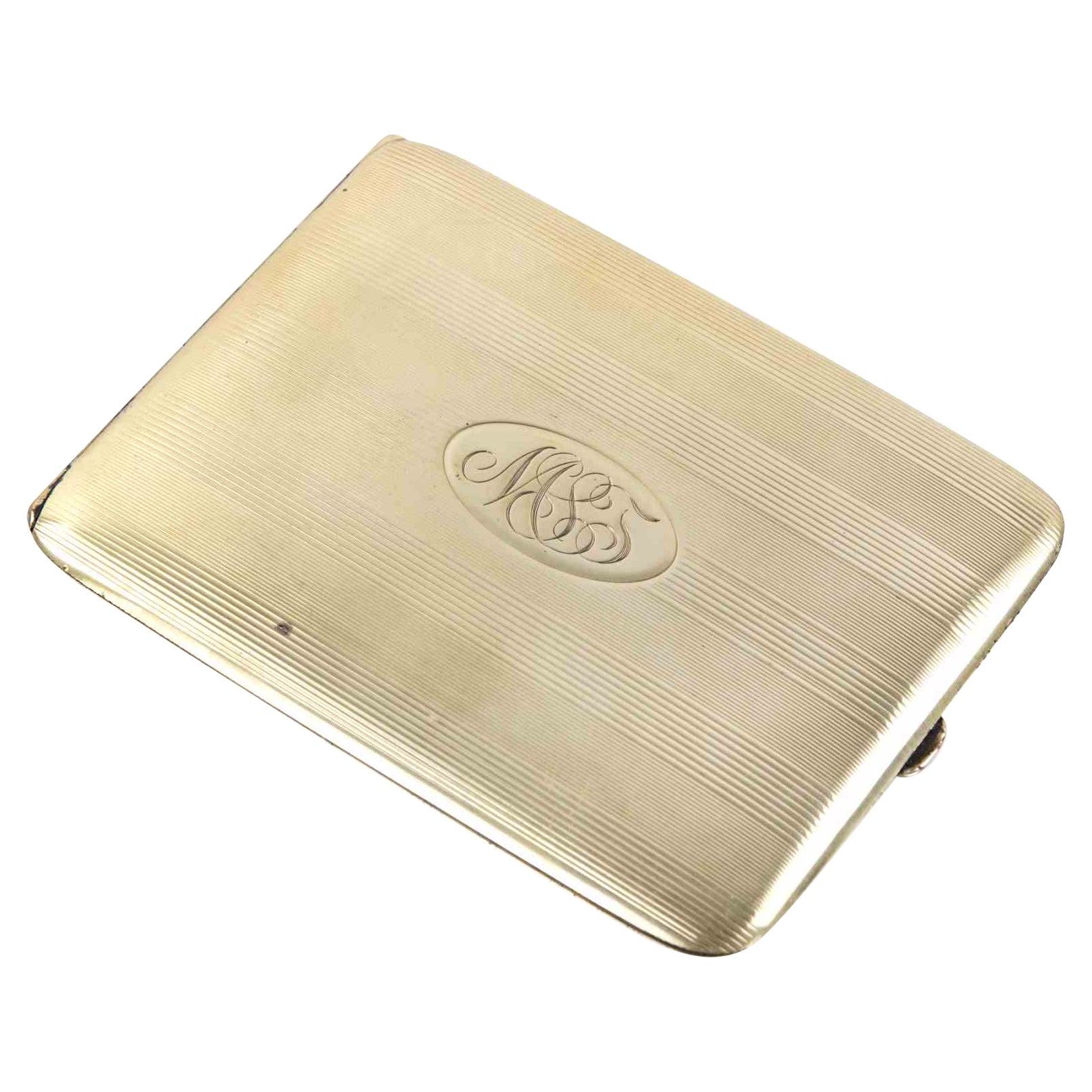 Vintage Art Deco Silver Cigarette Case by Elgin MFG. CO., 1930s