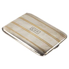 Art Deco Silver and Gold Cigarette Case by Wise & Son, 1930s