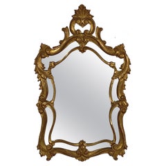 English Pierced Gilt Wall Mirror in the Rococo Style (H 30 3/4 x W 18 1/2)