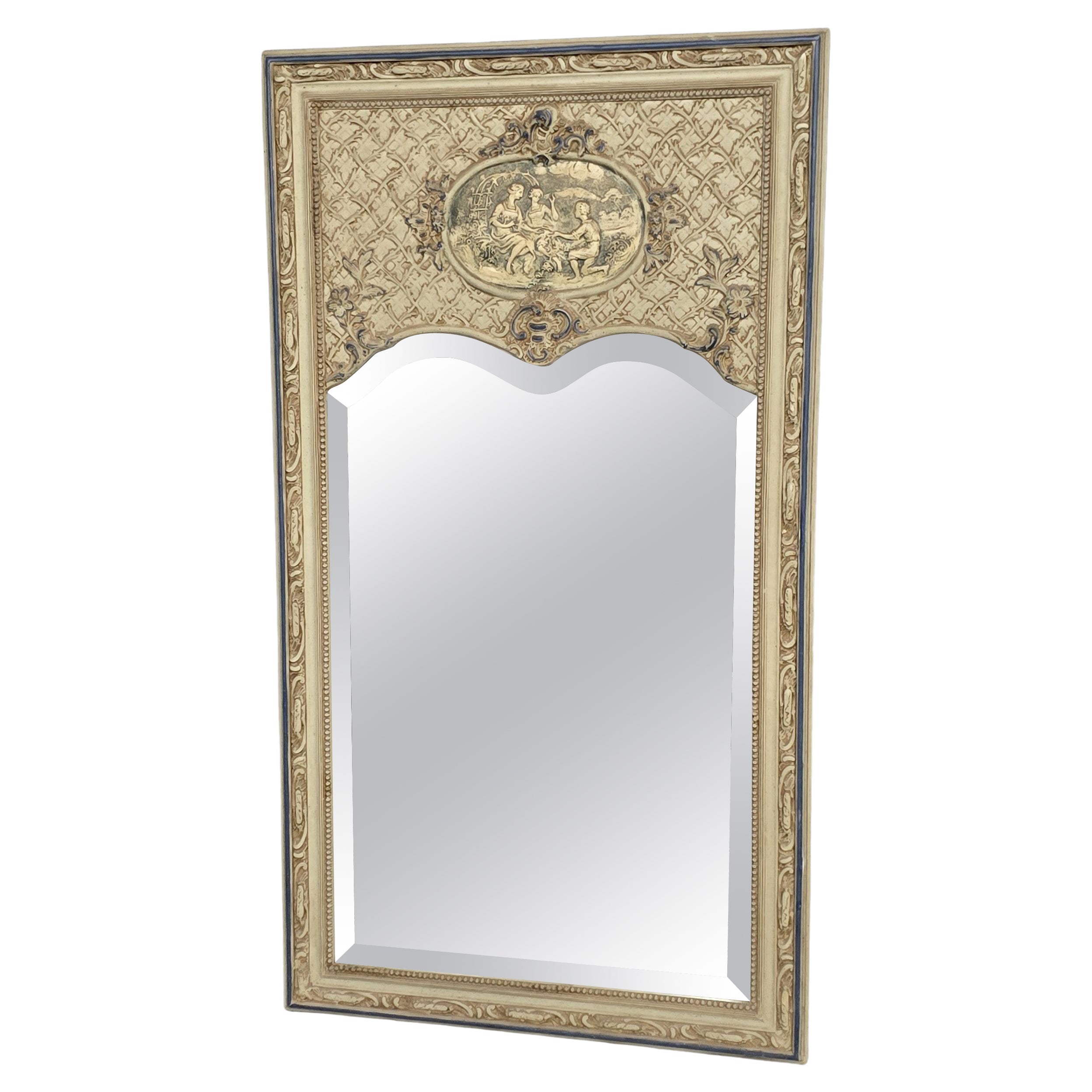 French Painted Trumeau Mirror For Sale