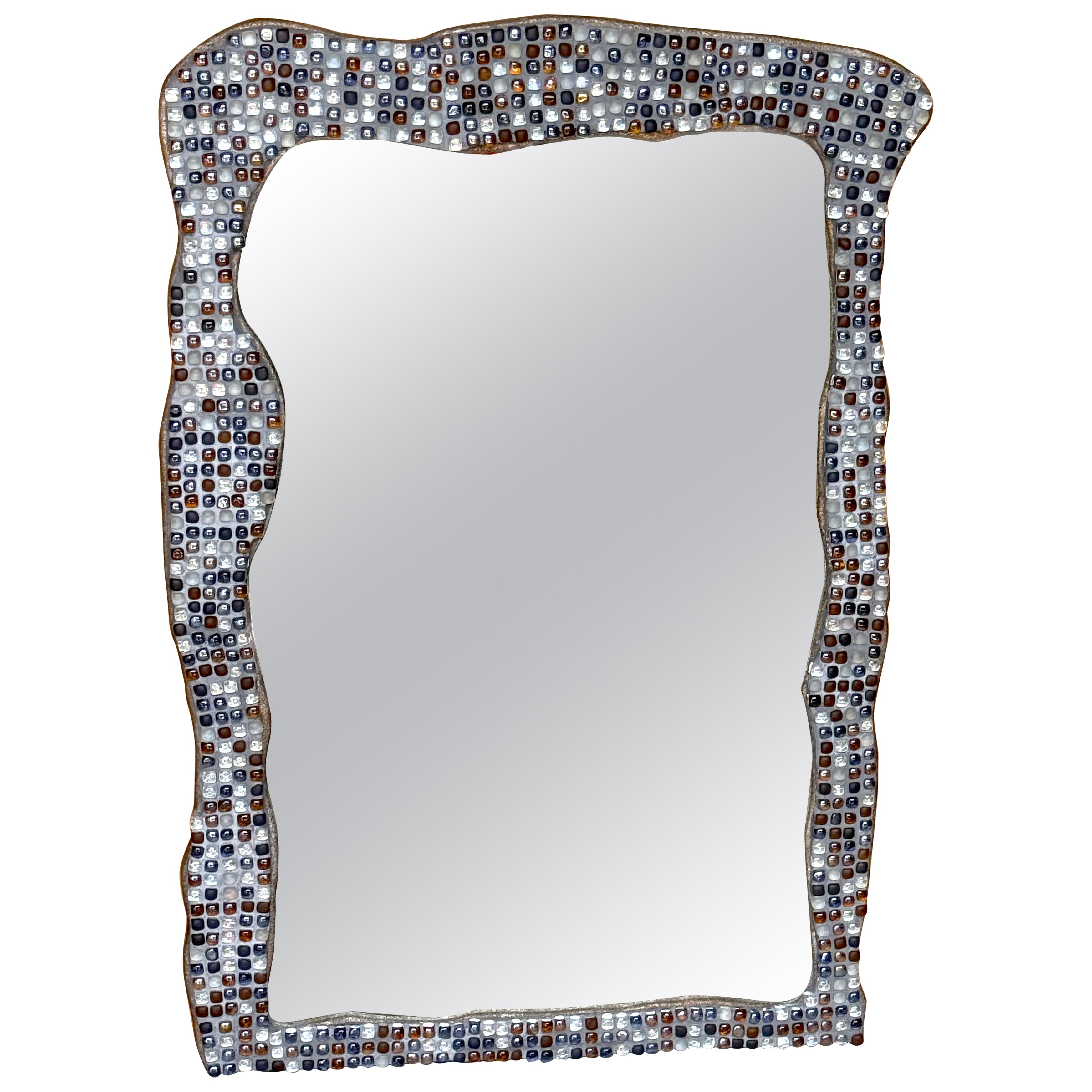 Postmodern Murano Glass Mosaic Biomorphic Mirror, Italy, circa 1990s