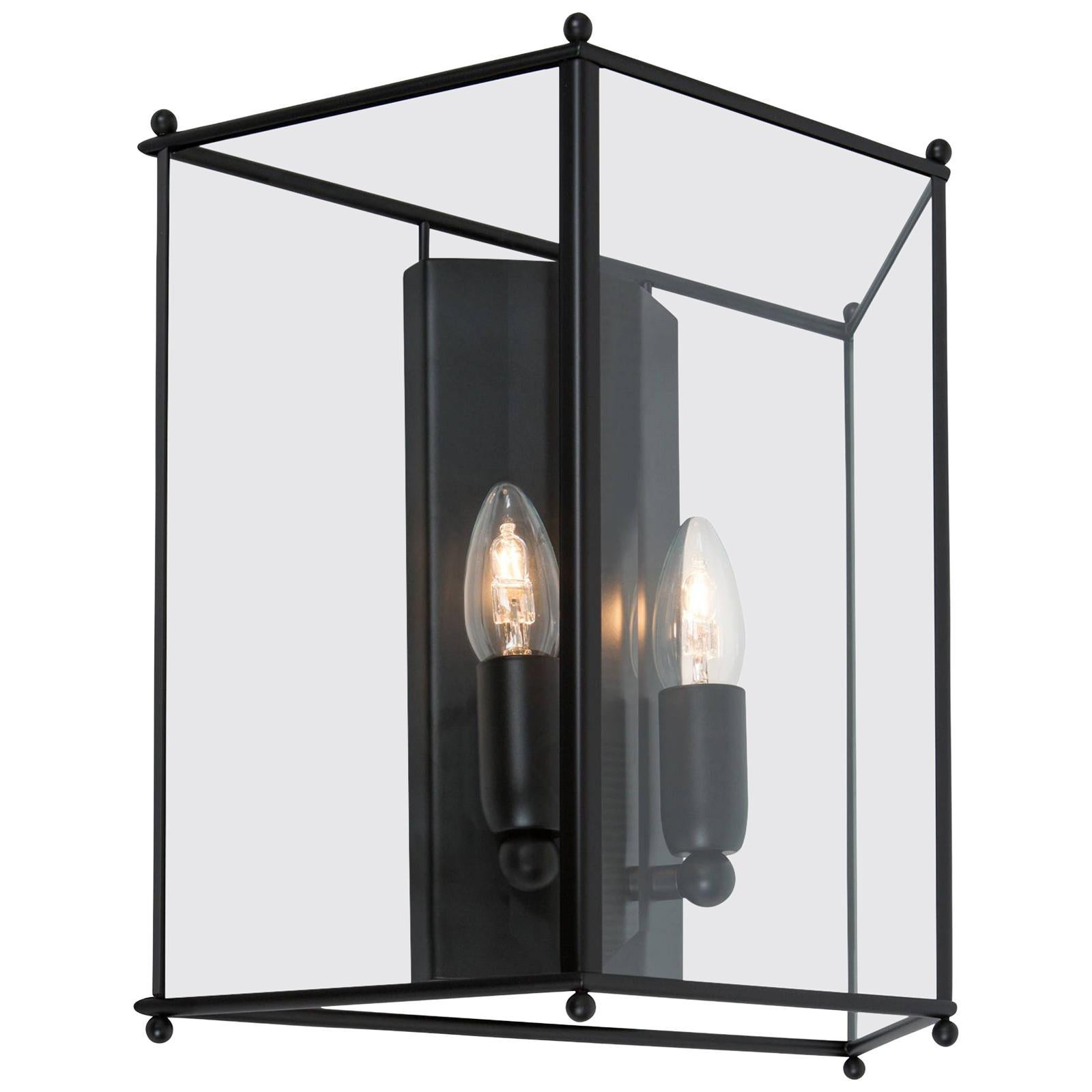 Konsthantverk Glimminge Black Large Wall Lamp For Sale