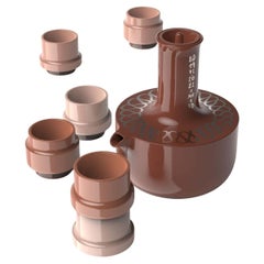 Pink Arab Coffee Set Doobide with Porcelain Finish 'Limited Edition of 50th'