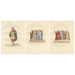 Military and Judicial Costumes from Medieval Italian Society - Published in 1845